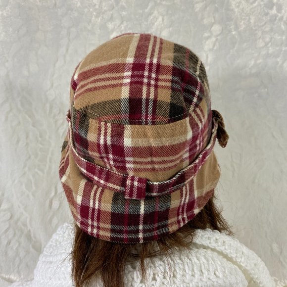 D&Y plaid bucket hat adjustable band bling ring warm winter hat - Picture 5 of 9